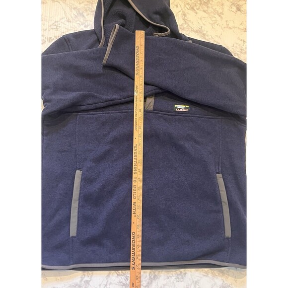 LL Bean Snap Hoodie Sweater Mens L Blue Heritage Outdoor Cozy Cabin Gorp Fall - Picture 5 of 6